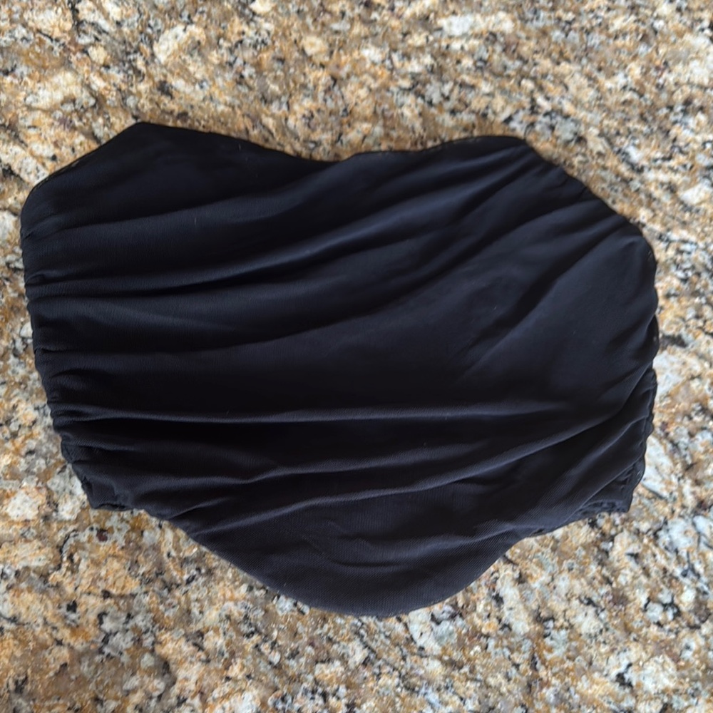 Black Ruched Strapless Top fits 6-8
